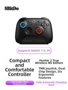 8BitDo | Bluetooth Wireless Gamepad with Linear Triggers and Detachable Joysticks for Switch 2