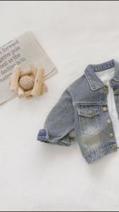 BE221 Áo khoác dài tay Demin BEEMO cho bé trai phong cách Hàn Quốc dễ thương