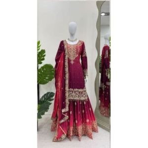 Elegant Heavy Chinon Sharara Set Collection