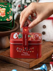 Christmas Cookies Box Tin Small Candy Packing Bag Snowflake Crisp Gift Snack Baking Satchel Kids