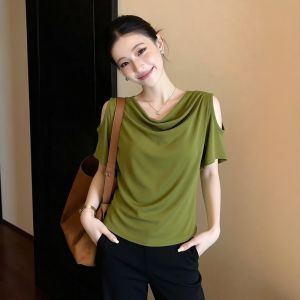 AIYITI | Cutout Off-shoulder Loose Fit T-shirt