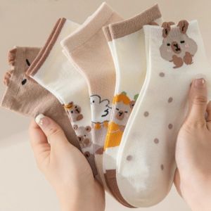 1 Đôi Kawaii Capybara Tất Ngắn Cho Nữ Xuân Hè Đáng Yêu Gót Chân Thêu Capybara Nữ Cotton Cá Tính Mắt Cá Chân Tất