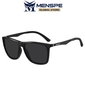 MENSPE Men Sunglasses UV400 Polarized Glasses Al-Mg Alloy Fiber Legs Square Shape Sunglasses Eyewear Ultra Light Anti Glare Glasses Outdoor Sports Driving Sunglasses