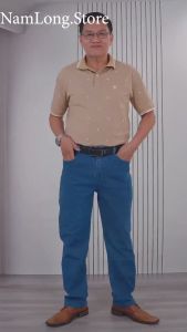 Quần Jean Dài Nam Trung Niên Quần Bò Nam Ống Suông Trơn Đẹp Big Size Vải Co Giãn Form Thoải Mái Túi Ngang