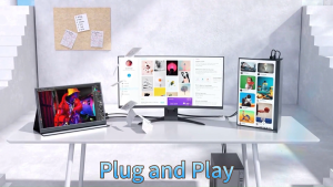 【Local Warehouse】ZOOMEDIN 14 Inch 2K 1440P Ultra-Slim Portable Monitor for Laptop 100% SRGB External monitorDual Speakers Extender Display. with Smart Cover for LaptopPC Phone Xbox PS4/5【Delivered Whinin 72 Hours】