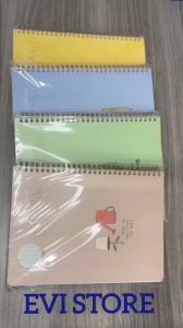 Lốc 5 quyển sổ lò xo caro bìa nhựa VIVA làm bujo luyện chữ Calligraphy Hải Tiến 6539 / 6522 / 6546