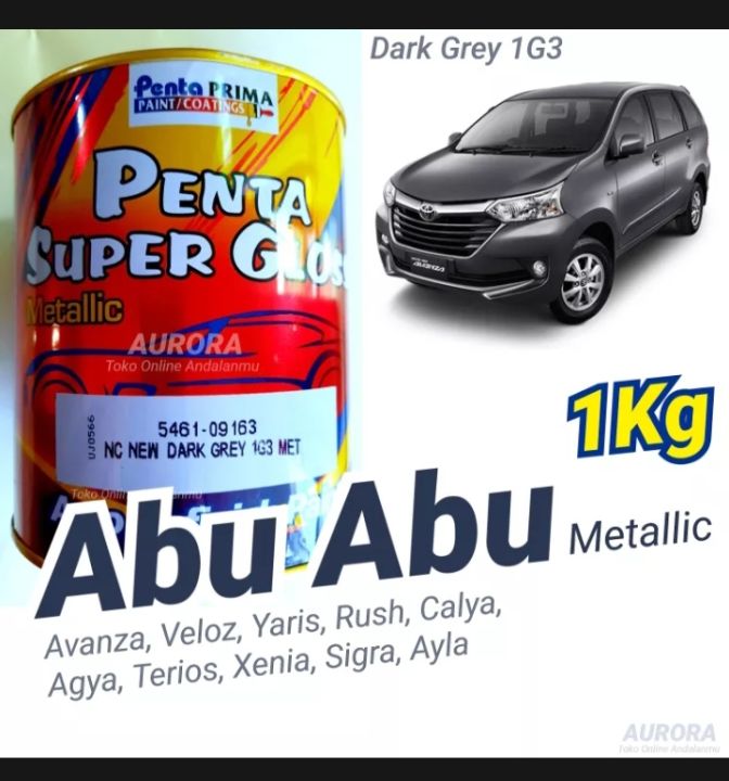 Cat Penta  Abu Abu Avanza 1 Kilo Penta Super Gloss Dark Grey 1G3 Met Metalik Mettalic 1 kg Cat Mobil Motor