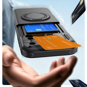 for iPhone Wallet Case Slide Hidden 2 Cards Holder & Camera Cover & 360 Stand Grip Ring Holder Dual Layer Shockproof Case for iPhone 18 Pro Max17 Pro max17E16E16 Pro Max16 Plus15 Pro Max14 Pro131211