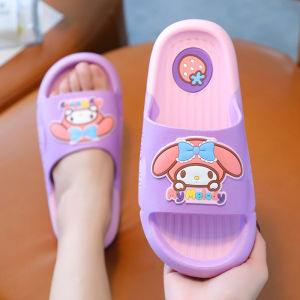 Summer Cartoon Dog Slippers Womens Indoor Soft Bottom Anti-slip Cute Sanrio Kids Slippers Girls Slip-On Flat Heel PVC
