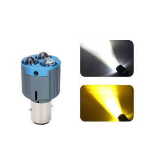 KEVANLY | 1PC H4 BA20D LED Motorcycle Headlight 30W 3 Lens Dual Color Fog Lamp 12V Day Running Light for Motorbike Scooter Running Light