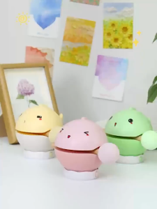 Đèn Ngủ Gõ Mõ Giải Nghiệp Mini Dễ Thương 3 Màu Sáng Đèn Trang Trí Tặng Kèm Stiker Đổi Mặt Xinh Xắn