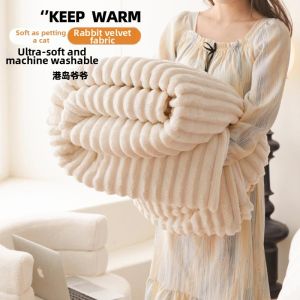 Rabbit Fleece Blanket Warm Thick