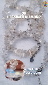 US Herkimer Diamond with Full Petroleum Bracelet