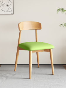 เก้าอี้ทานอาหารแบบไม้แท้สไตล์ยุโรปเหนือ ที่นั่งแบบมีพนักพิง สำหรับโต๊ะทานอาหาร ร้านอาหาร แบบเรียบง่ายหรูหรา ที่นั่งแบบไม้