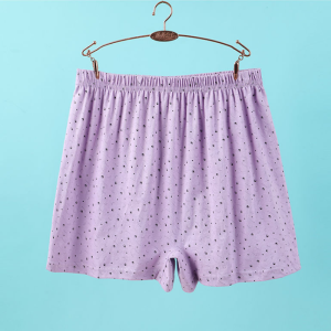 Elderly Women Cotton High-Waist Wide Shorts