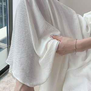 Slimming Wide Leg Cotton Linen Pants Womens Thin Versatile Small Size High Waist Nine Points Casual Loose Fit Summer Trousers