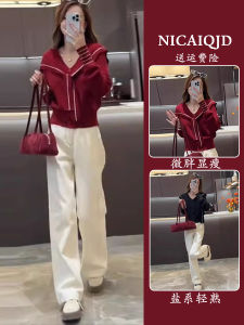 Small Fragrance Style Cardigan Sweater And Casual Pants Two-Piece Set Autumn New Fashion Womens High Waist Long Sleeve V-Neck