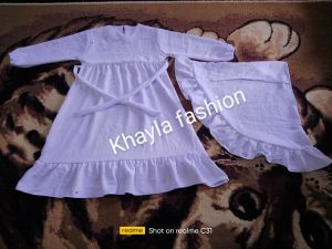 Gamis Anak Cringkle airplow putih manasik haji/Baju muslim anak perempuan/pakaian muslim anak perempuan polos terbaru