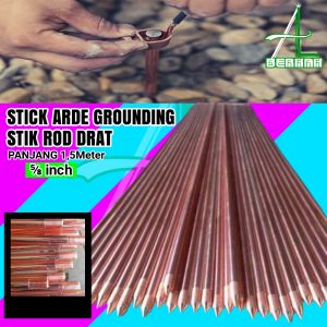 Stick Rod Stik Arde Grounding Penangkal Petir Drat 5/8 Panjang 15meter Bonded Arde