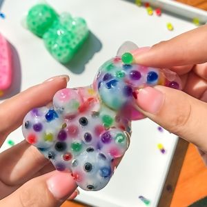 Squishy Little Bear Squeeze Pimples Fidget Toy Wet Soft Cute Animal Decompression Toy Creative Cute Anti-pressure Gift Prank Toy