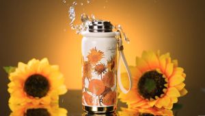 GERM Sunflower 580ml Thermos Bottle S31603 Stainless Steel Thermos Bottle Leakproof Water Bottle Tumbler