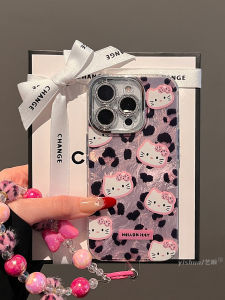 Ốp Lưng Bảo Vệ Toàn Diện Hình Mèo Da Báo Thời Trang Dễ Thương Cho Apple 16ProMax 17Pro 15Plus 13PM 12 Full Lens Protection