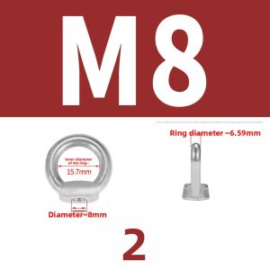 BAIRUITE | Galvanized Hoop Screw Nut Set Long O-Type Bolt Ring Shaped Lifting Screw M6-M10 M12 M18 M20