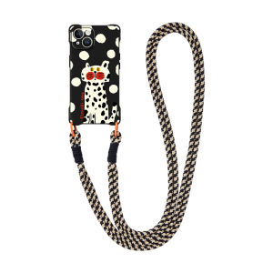 Cute Cartoon Panda Phone Case with Lanyard Strap Crossbody Handbag Compatible with  16promax Vivo Huawei Mate60pro for Women
