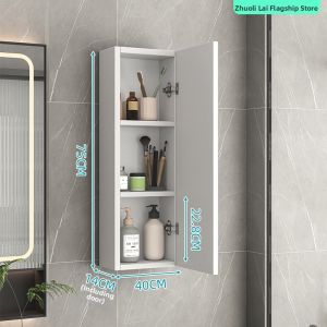 Bathroom Wall Mounted Wooden Shelf Toilet Side Cabinet Simple Modern Style Kitchen Bathroom Storage Rack Real Wood Material