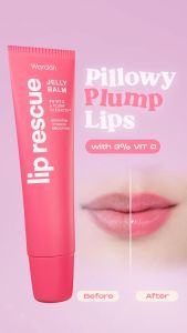 Wardah Lip Rescue Jelly Balm Dusty Rose 7g | Lip Balm Lip Therapy Hydrating | Mencerahkan Bibir | Bibir Sehat Plump