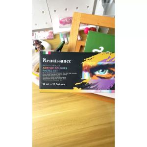 Renaissance - เรนาซองซ์ ชุดสีอะคริลิคเรนาซองซ์ สีอะคริลิค และสีพาสเทลขนาด 12 ml. จํานวน 12 สี