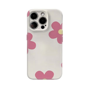 Potdemiel | Pink Flowers Pattern Phone Case for iPhone 17/16/15/14/13/12/11 pro Max plus Double-layer Back Cover Compatible with Multiple Mo
