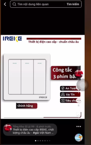 Công tắc điện 1 hạt 2 hạt 3 hạt 4 hạt IREKE âm tường chính hãng tiêu chuẩn châu âu giá Việt Nam