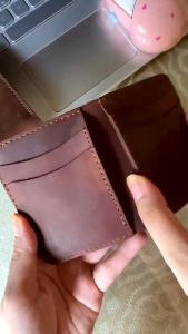 Ví da xịn bóp da đựng thẻ 8x10cm Siêu Nhỏ Gọn ví da mini dáng đứng DT100