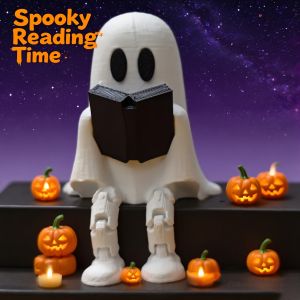 1Pcs a ghost ornament reading a book is suitable as a Halloween gift，Interesting desktop office decorations
