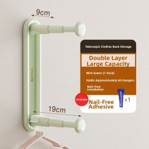 Retractable No-Drill Wall Mounted Hanging Rack