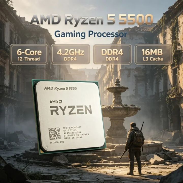 AMD | AMD Ryzen 5 R5 5500 Gaming CPU 12-Thread 6-Core 4.2GHz Boost