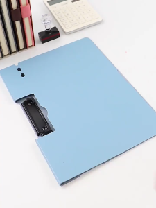 OutingSG® Multifunctional A4 Clipboard with Cover Metal Clip File Folder Writing Pad Paper Storage Organizer for Student School Office Stationery
