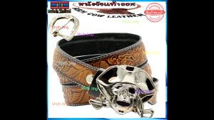 เข็มขัดหนังวัวแท้ตอกลายหนังทั้งเส้น ซื้อ1ฟรีหัวเข็มขัด BD15 หนังวัวงานแฮปวี่ แนวคาวบอย งานวินเทจ เข็มขัดผู้ชาย เข็มขัดCow leather belt