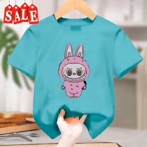 Pakaian Atasan Anak Usia 1-12 Tahun Bergambar Labubu Monster Lengan Pendek