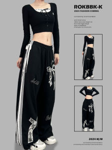 Quần Dài Thường Ngày Rộng Rãi Phong Cách Đường Phố ROKBBK-K Cho Nữ Quần Dài Jazz Dài Bằng Vải Cotton Pha Trộn Thường Ngày Mùa Đông