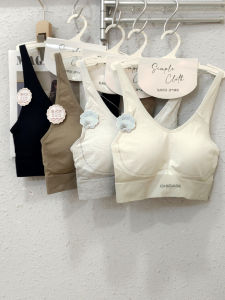 Wireless Sports Bra Wide Strap Comfortable Modal Backless Fixed Cup Womens Underwear Seamless Gathered Anti-exposure