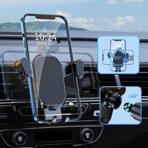 HIPHI ที่วางโทรศัพท์ในรถแบบเสียบช่องแอร์ ที่วางโทรศัพท์ GPS ที่ยึดมือถือ ไม่หลุด กับหมุน 360องศา