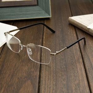 Height Range -1.0~ -8.0 Myopia Glasses Half Frame Finished Myopia Glasses Metal Frame Resin Eyeglass Lenses