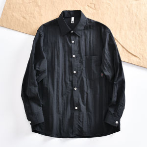 Outdoor Mens Breathable Quick Dry Lightweight Long Sleeve Shirt Casual Spring Summer Fashionable Japanese Style Pure Color