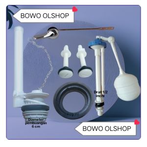 Sparepart closet duduk engkol depan Alat dalaman tangki closet tuas depan 1 set alat closet tuas flush universal