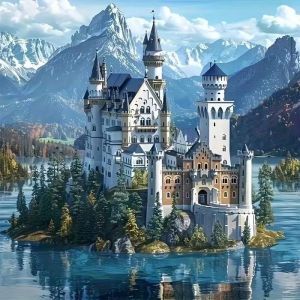 Castle on the Sea Jigsaw Puzzle 500/1024PCS Fantasy Scene Focus Activity Leisure Time Gift