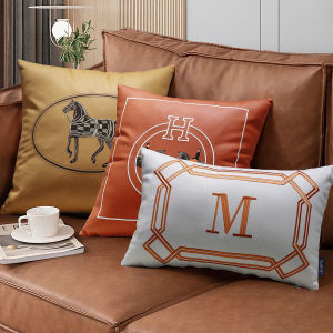 Orange Series Tech Fabric Backrest Pillow Cushion Sample Room Hotel KTV Sofa Living Room Pillow Square PP Cotton Core