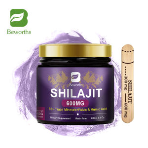 BEWORTHS Pure Himalayan Organic Shilajit Resin 600mg with 85+ Trace Minerals & Fulvic Acid for Energy Support Boost Metabolism Immune Strengthen