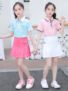 Girls Golf Clothing Short Skirt Anti-Light Check Pleated Skirt Childrens Sports Wear Half Body Skirt Childrens Fashion Accessories